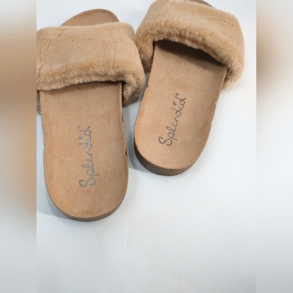 Splendid Women Slippers Faux fur Beige Color Size 7 - Picture 5 of 8